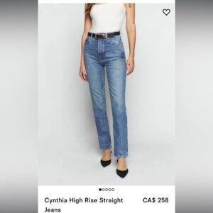 EUC- REFORMATION CYNTHIA HIGH RISE STRAIGHT JEAN- Size 24